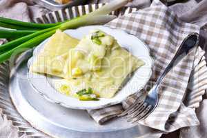 Swabian ravioli gratinated with cheese