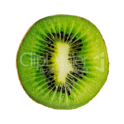 Slice of kiwi fruit isolated on white background