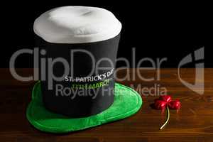 St Patrick day with hat and shamrock