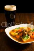 Traditional Irish Stew and a pint of beer
