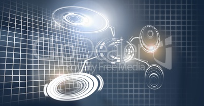 Glowing circle technology interface Glowing circle technology interface