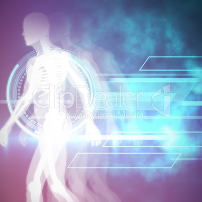 Composite image of digital skeleton