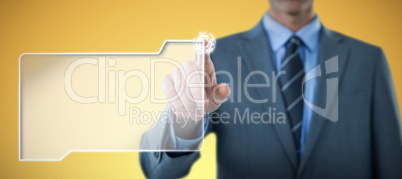 Composite image of well dressed businessman pointing