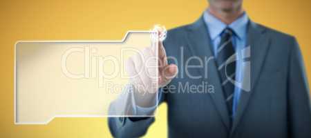 Composite image of well dressed businessman pointing