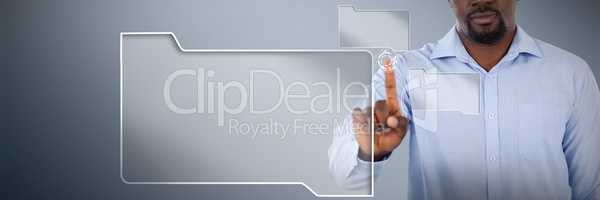 Composite image of classy businessman pointing his finger