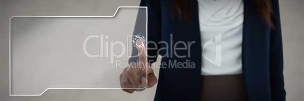 Composite image of mid section of businesswoman gesturing