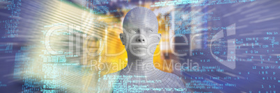 Composite image of digital image of gray 3d woman