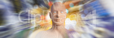 Composite image of digital image of brown 3d man