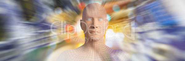Composite image of digital image of brown 3d man