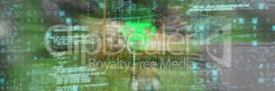 Composite image of digital composite pixelated 3d woman
