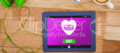 Composite image of vector icon of donation