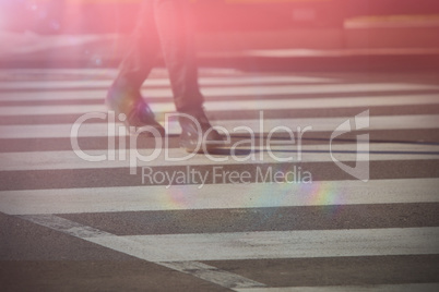 Person walking on zebra crossing