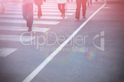 Pedestrians crossing the road