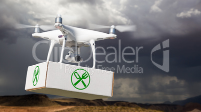 Unmanned Aircraft System (UAV) Quadcopter Drone Carrying Package