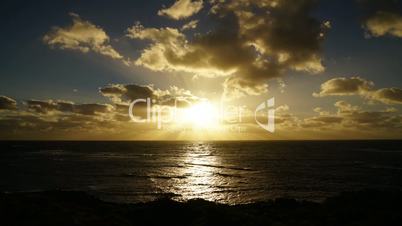 Time laps of sunset over Pacific Ocean on the coast of Western Australia