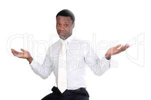 Handsome African man in whit shirt and tie