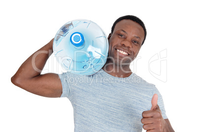 Smiling African man delivering fresh water