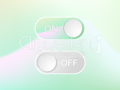 Green interface icon On and Off Toggle switch holographic art bu