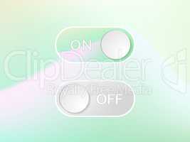 Green interface icon On and Off Toggle switch holographic art bu