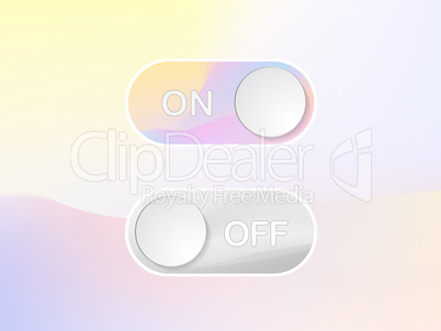 Green interface icon On and Off Toggle switch holographic art bu