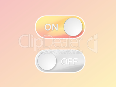 Vector flat icon On and Off Toggle switch button