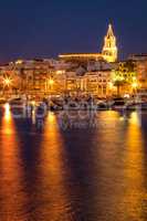 Night in the Costa Brava, town Palamos (Spain)