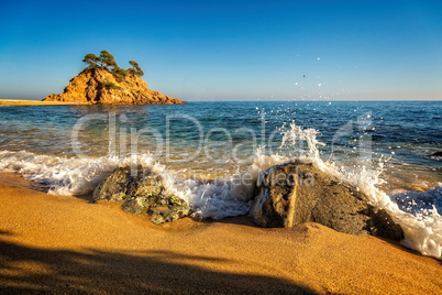 Nice detail of the Spanish coast in Costa Brava, Playa de Aro