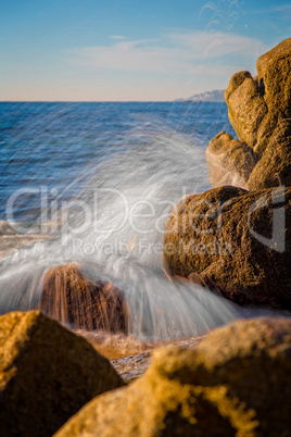 Water drops of the Spanish coastal in Costa Brava