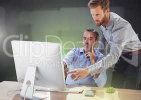 Business people working on computer