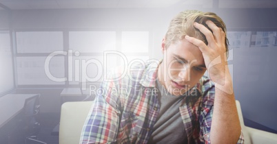 Businessman working on laptop