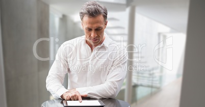 Businessman working on laptop