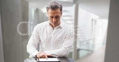 Businessman working on laptop