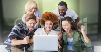 Group of people working on laptop