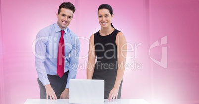 Business people working on laptop