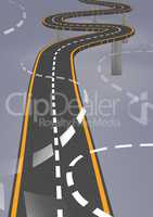 3D swervy bendy road with curved lines
