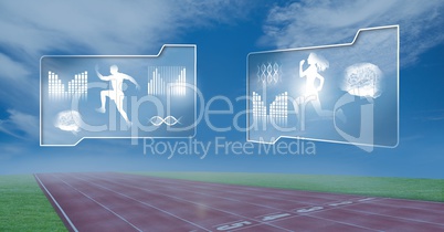 Human health and fitness interface and running track background