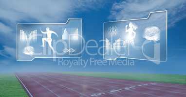 Human health and fitness interface and running track background