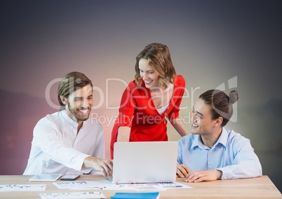 Business people working on laptop