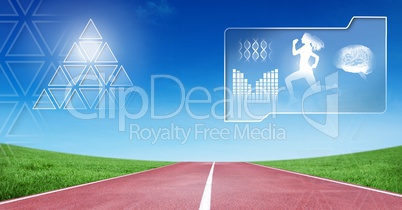 Human health and fitness interface and running track background