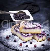 pieces of pie from cottage cheese and blueberries