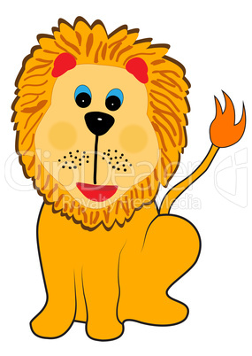 Cute cartoon lion