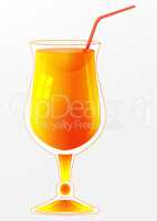 Glass with orange cocktail