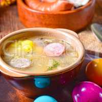 easter decoration with polish easter soup