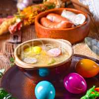 easter decoration with polish easter soup