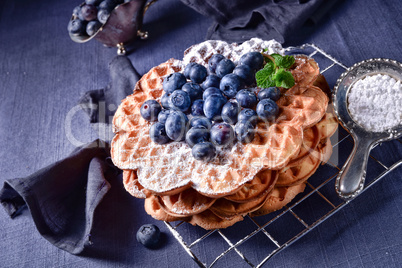 waffles with blueberries