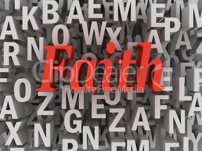 3d imagen Faith word cloud concept
