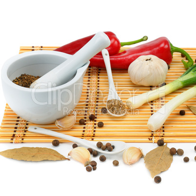 Set of natural products isolated on white background.