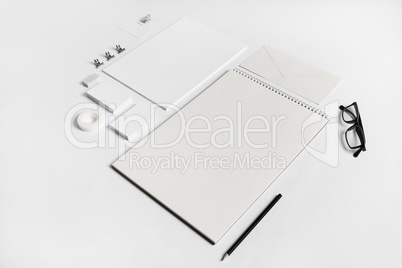 Blank white stationery