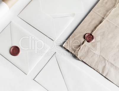 Envelopes and seal stamp
