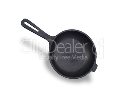 round black cast-iron frying pan